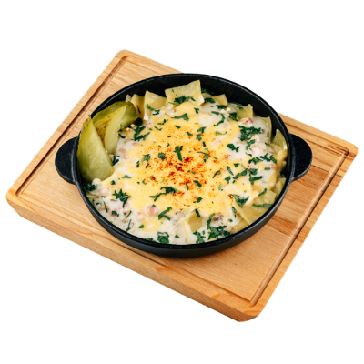 Лазанки с грудинкой и грибами