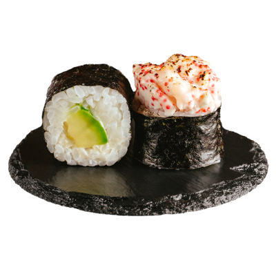 Опаленный ролл с креветками