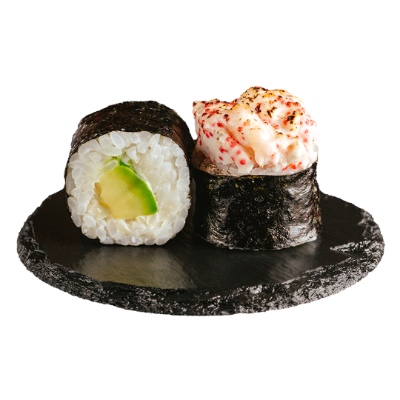 Опаленный ролл с креветками