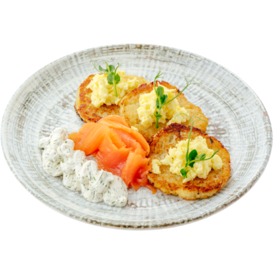 Драники с форелью